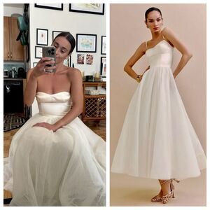 NWT Reformation Maxi Dress White Alouette Tulle Satin Strapless Bridal Wedding 4